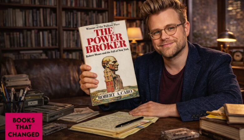 Adam Conover discussing Robert Moses Power Broker and hidden infrastructure power