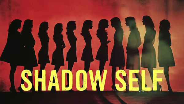 Silhouette of a person facing a shadowed reflection, representing shadow self work and leadership