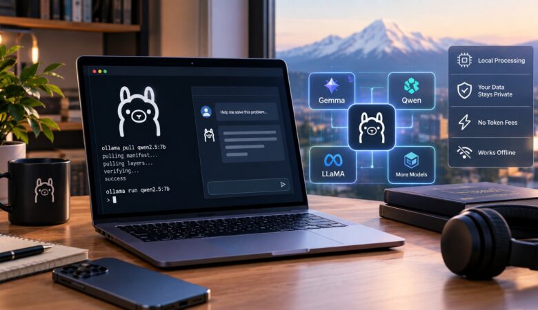 Local AI models running with Ollama on a developer workstation